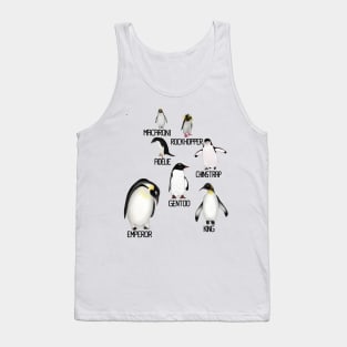 Labeled Antarctic Penguins Tank Top